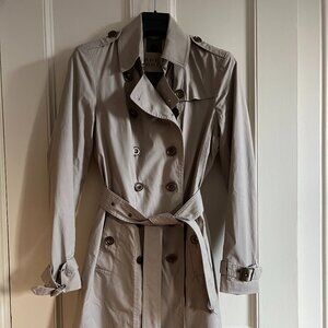 BURBERRY BRIT COTTON TRENCH COAT WOMEN'S SMALL